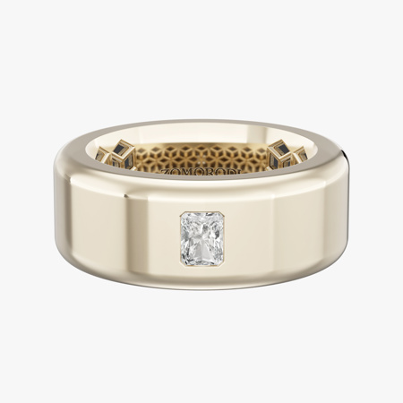 Camilens Radiant-Cut Men's Diamond Wedding Ring